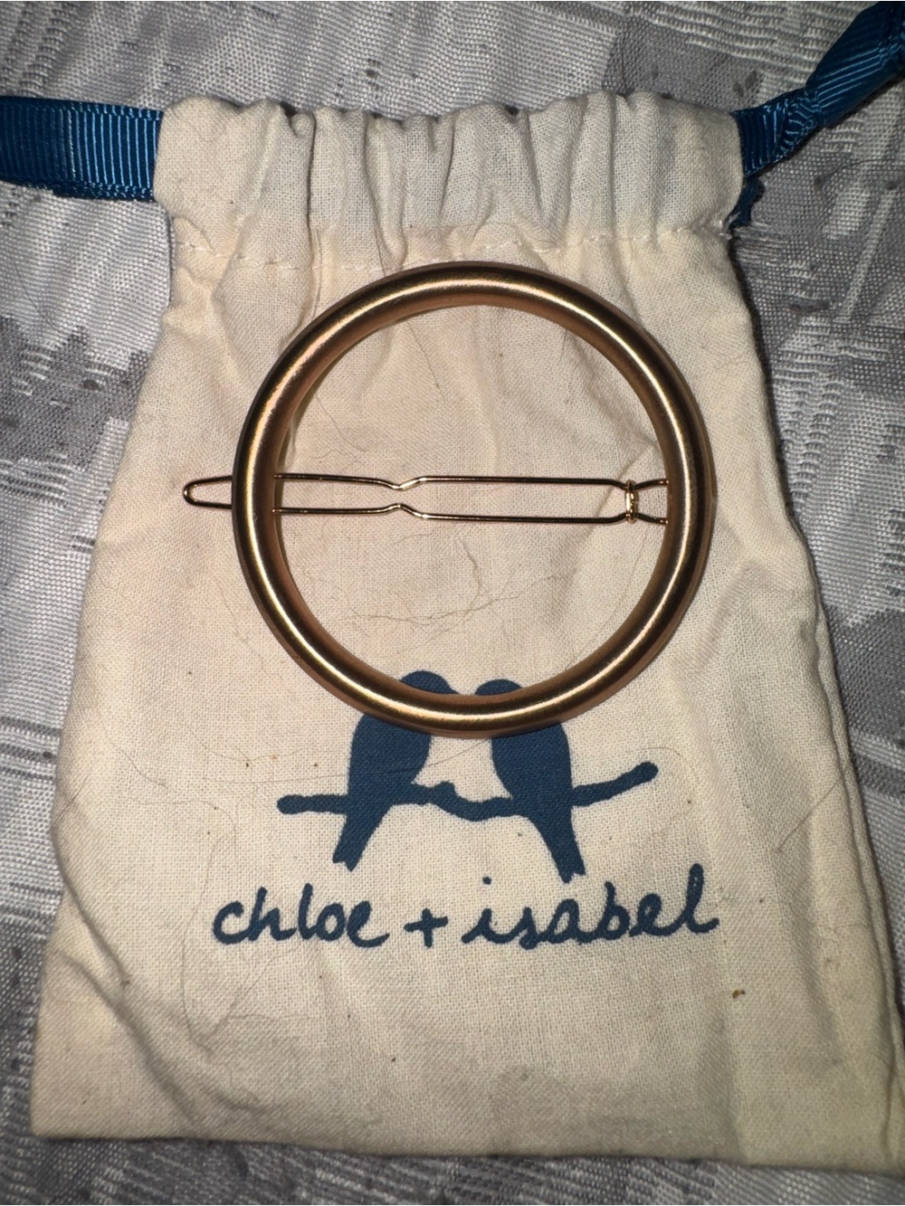 Chloe + Isabel Gold Round Hair Barrette